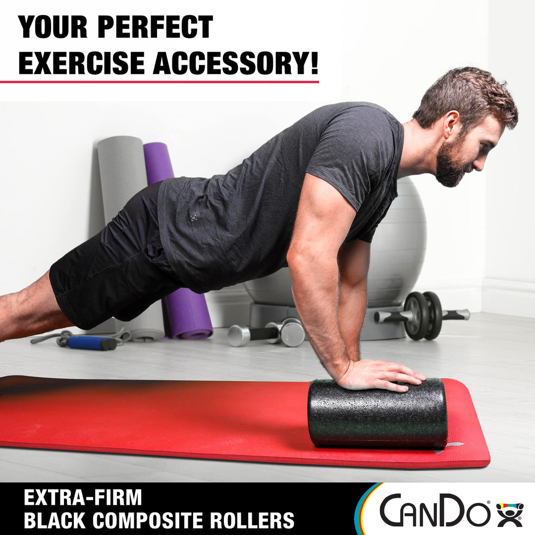 30-2281 Foam Roller, Extra Firm and Round, 6 x 12, Black-Composite
