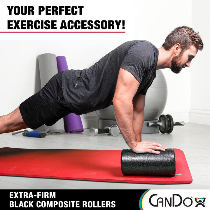 30-2281 Foam Roller, Extra Firm and Round, 6 x 12, Black-Composite