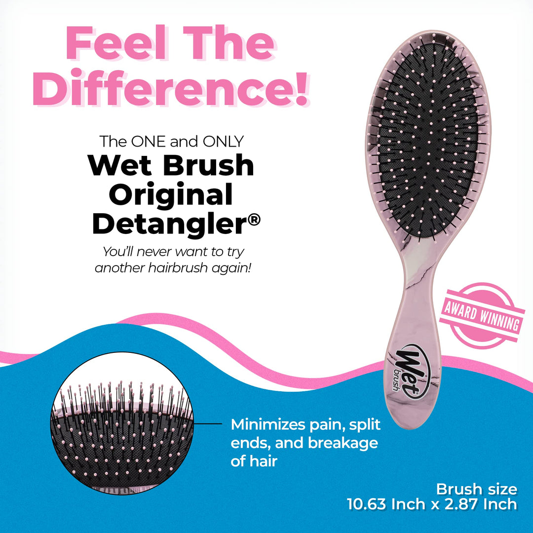 Original Detangler Hair Brush, Dusty Rose - All Hair Types - Ultra-Soft IntelliFlex Detangler Bristles Glide Through Tangles with Ease - Pain-Free Comb for Men & Women