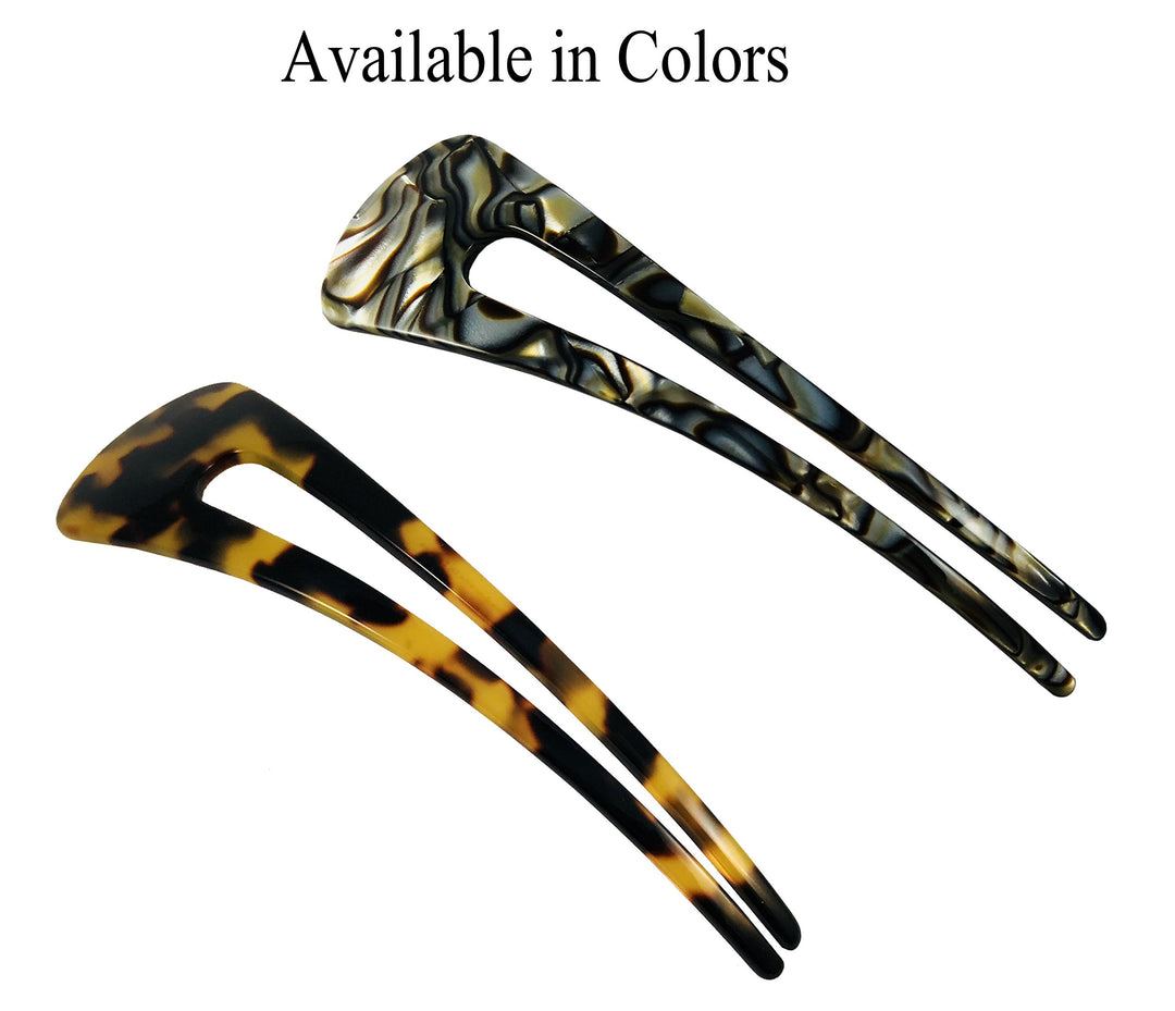 Grace Long Tokyo Large Handmade Cellulose Acetate Chignon Bun Holder U Hair Pin Stick (Tokyo)