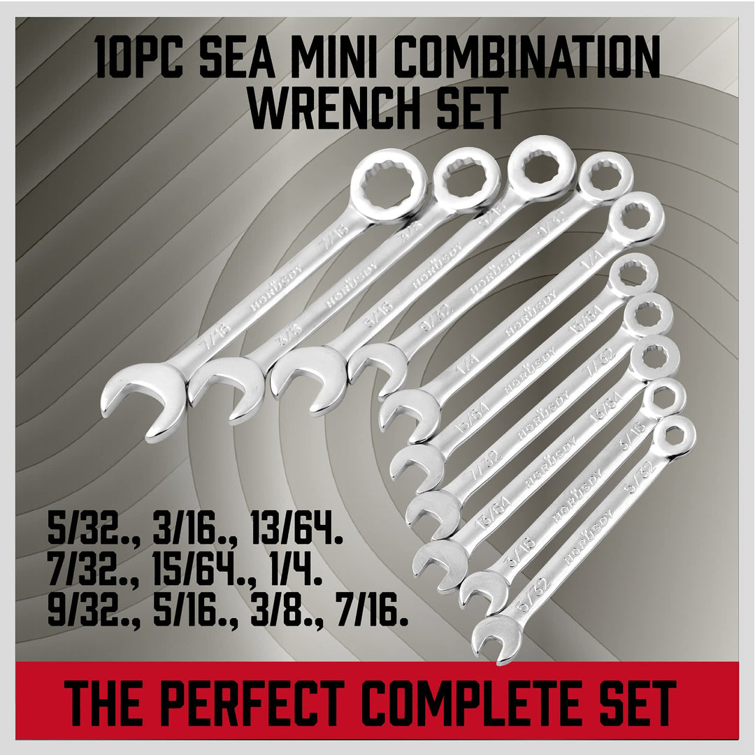 Premium Midget Wrench Set - 22-Piece Mini Combination Wrench Set Metric & SAE Ignition Wrench Set 4-10mm & 5/32'' to 7/16'' Lightweight Small Wrench Set Carry Pouch