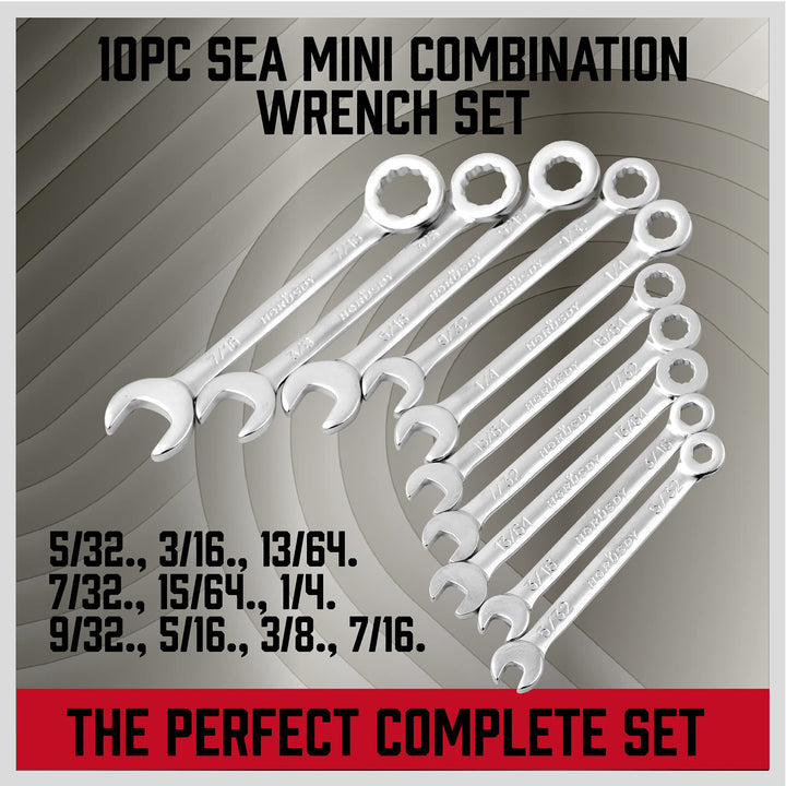 Premium Midget Wrench Set - 22-Piece Mini Combination Wrench Set Metric & SAE Ignition Wrench Set 4-10mm & 5/32'' to 7/16'' Lightweight Small Wrench Set Carry Pouch
