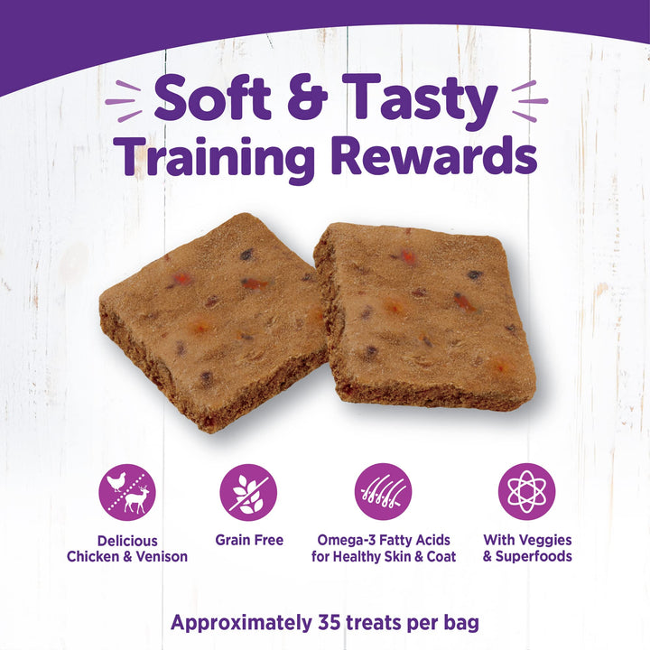 Rewarding Life Dog Treats, Natural, Training Treat, Grain Free, Soft Chicken & Venison (6 Ounce bag)