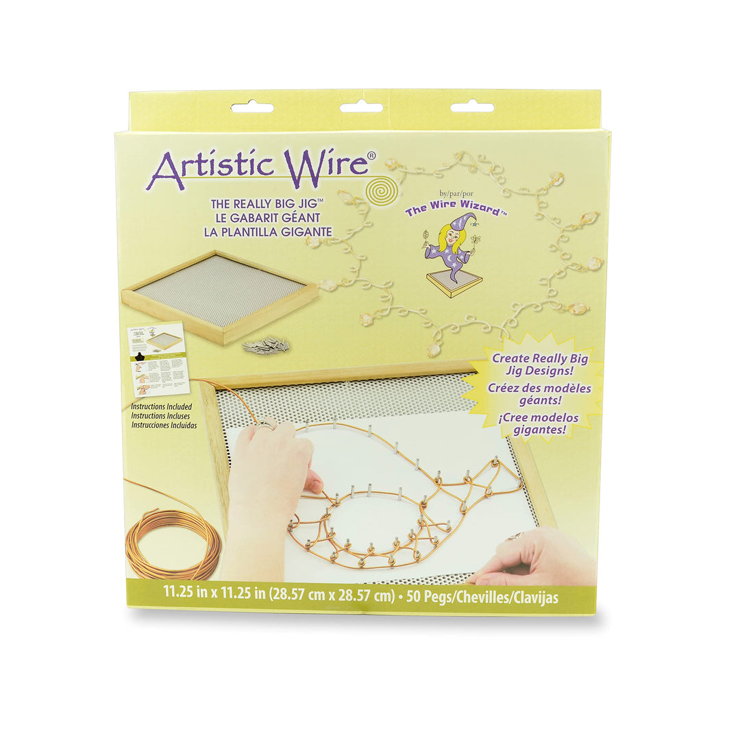 Wizard Really Big Jig: 12x12 Large Jig Jewelry Making Tools, Wire Wrapping Jig with 50 Metal Pegs and Wood Frame for Easy Wire Bending, Perfect for Crafts & Wire