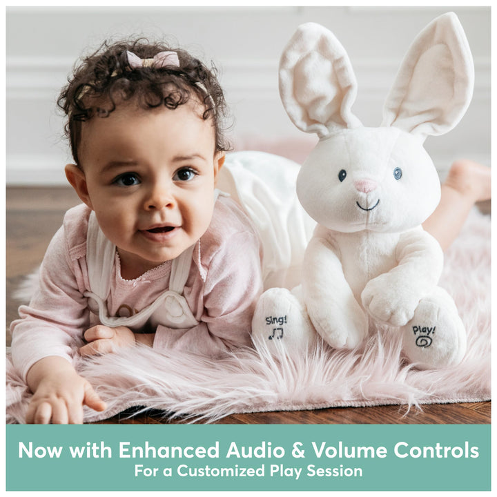 Baby Flora The Bunny Animated Plush, Singing Stuffed Animal Toy for Ages 0 and Up, Cream, 12 (Styles May Vary)