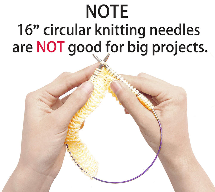 Size 7 Circular Knitting Needles 16 Inch Set Round Metal Kit