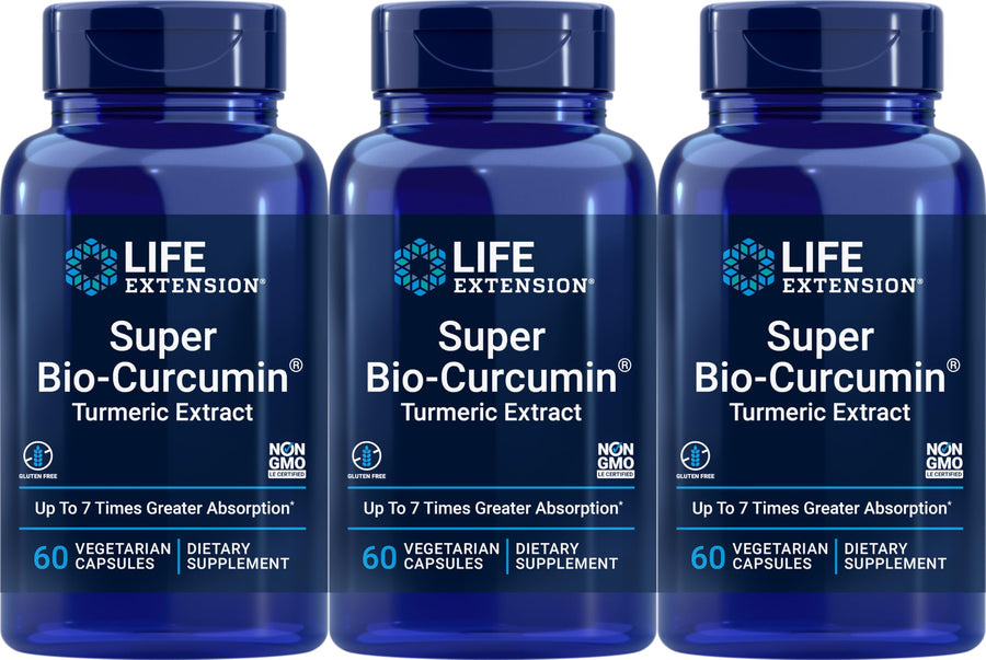 Super Bio-Curcumin Turmeric Extract 400 mg, 60 Vegetarian Capsules (Pack of 3)