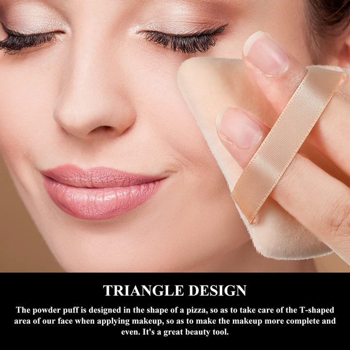 12 Pieces Powder Puff Face Triangle Makeup Puff for Loose Powder Soft Body Cosmetic Foundation Sponge Mineral Powder Wet Dry Makeup Tool (Black, Nude Color)