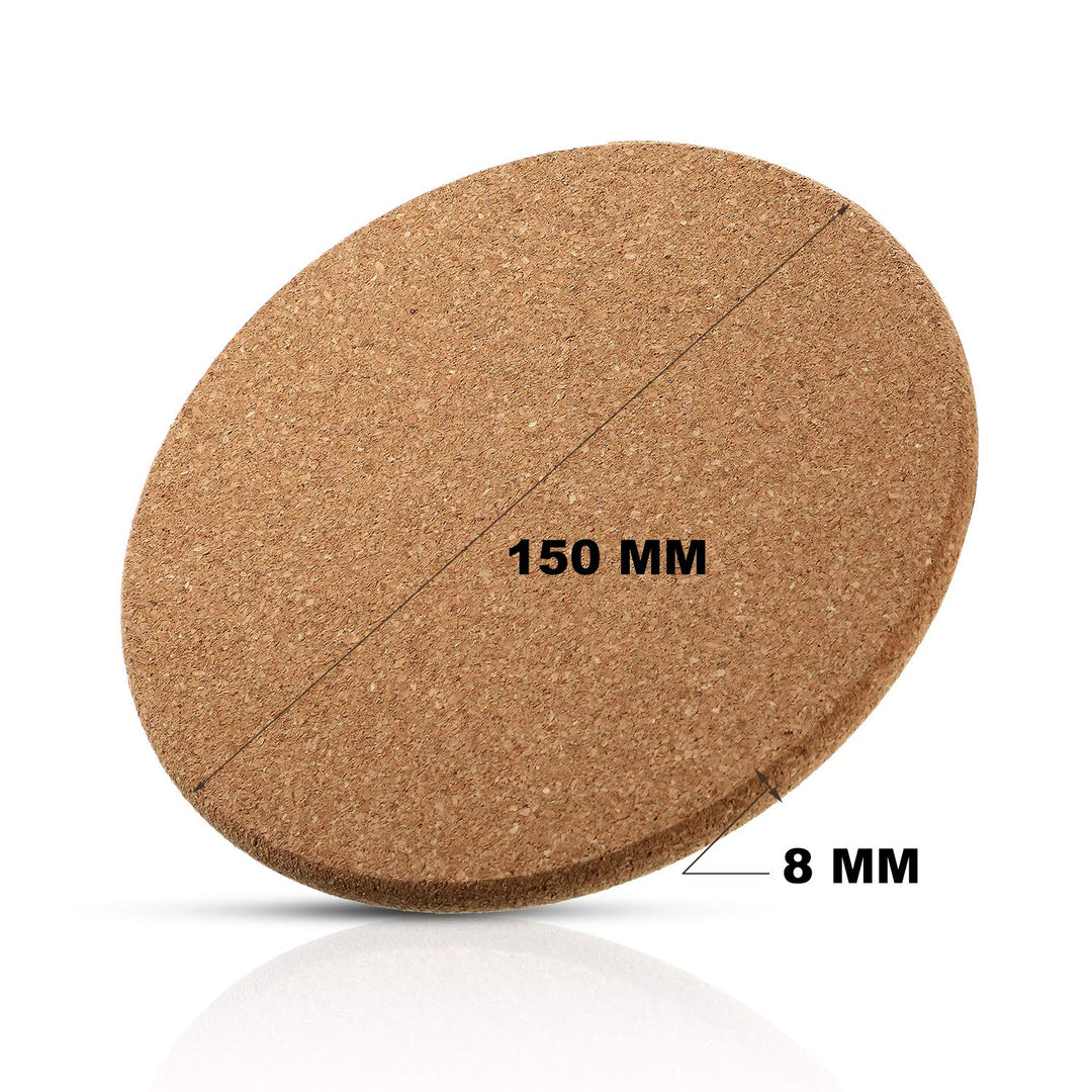 6 Pieces Round 6 Absorbent Cork Coasters Wooden 0.3 Inch Thick Cork Drink Coasters for Home, Drinks Coffee Table Dining Wooden Table Desk
