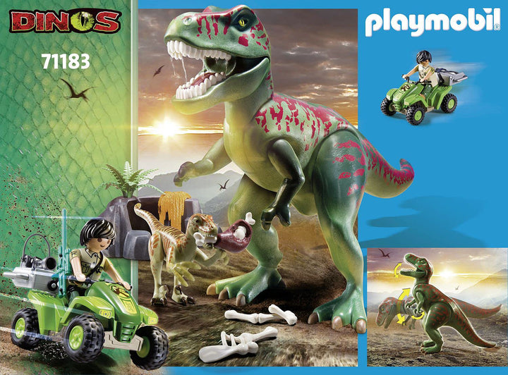 71183 Dinos T-Rex Attack with Raptor and Quad, Jurrasic World, Fun Imaginative Role-Play, PlaySets Suitable for Ages 5+