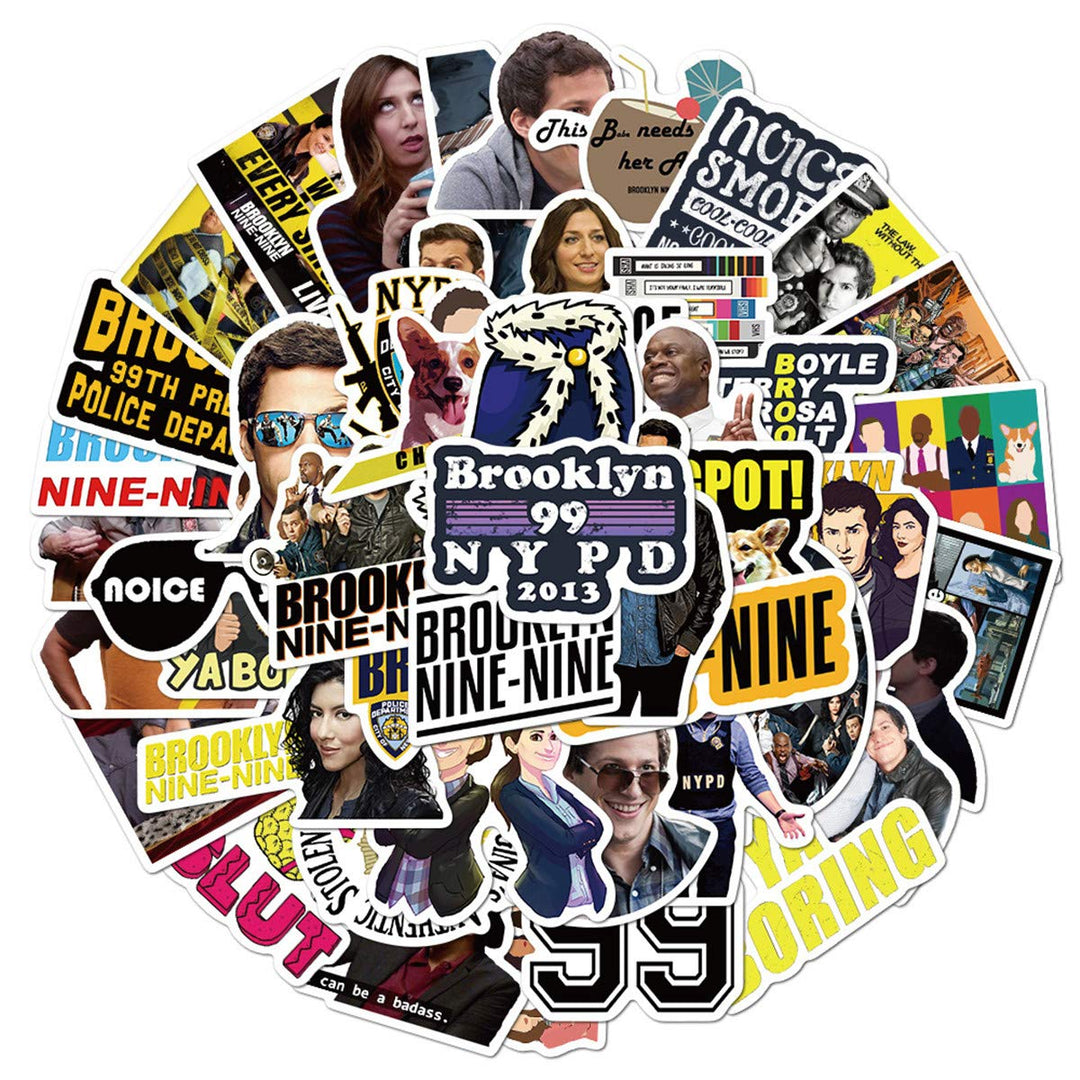 Brooklyn Nine-Nine Stickers for Laptop and Computer50 PCSThe Office Waterproof Vinyl Stickers for Water Bottle Car Bumper Luggage (Brooklyn Nine-Nine)