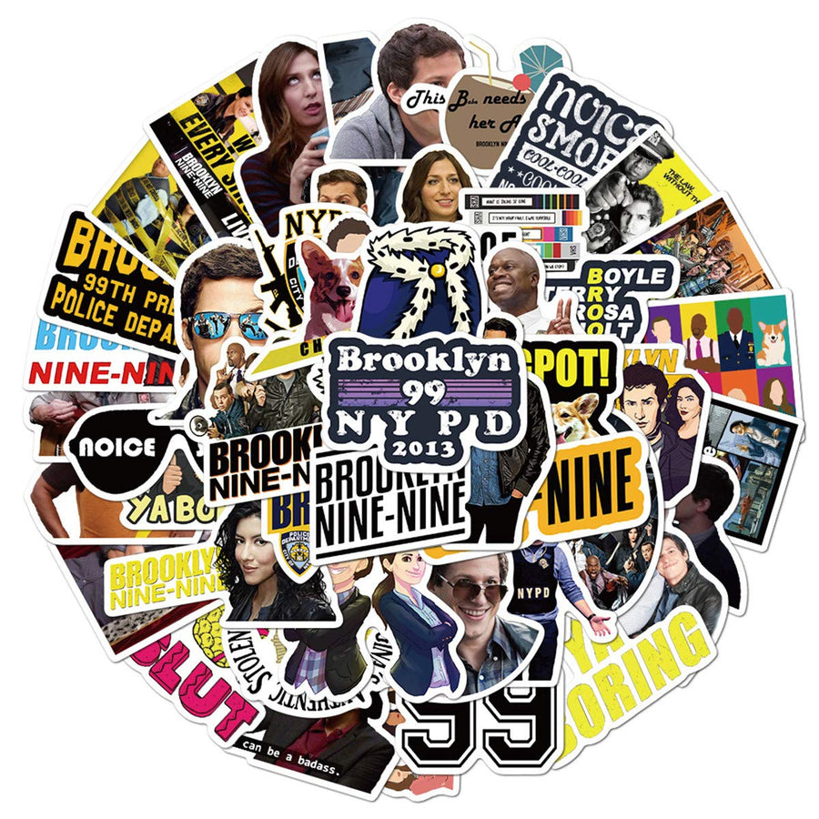 Brooklyn Nine-Nine Stickers for Laptop and Computer50 PCSThe Office Waterproof Vinyl Stickers for Water Bottle Car Bumper Luggage (Brooklyn Nine-Nine)