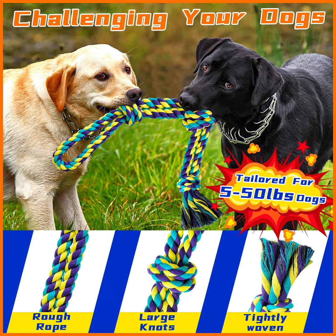 Luxury Tough Dogs Toys for 5-50lbs Dogs -14 Pack Valued Dog Toys for Small,Medium Breed & Large Breed with Interactive Rope Toys,Squeaky Chew Toys for Teething