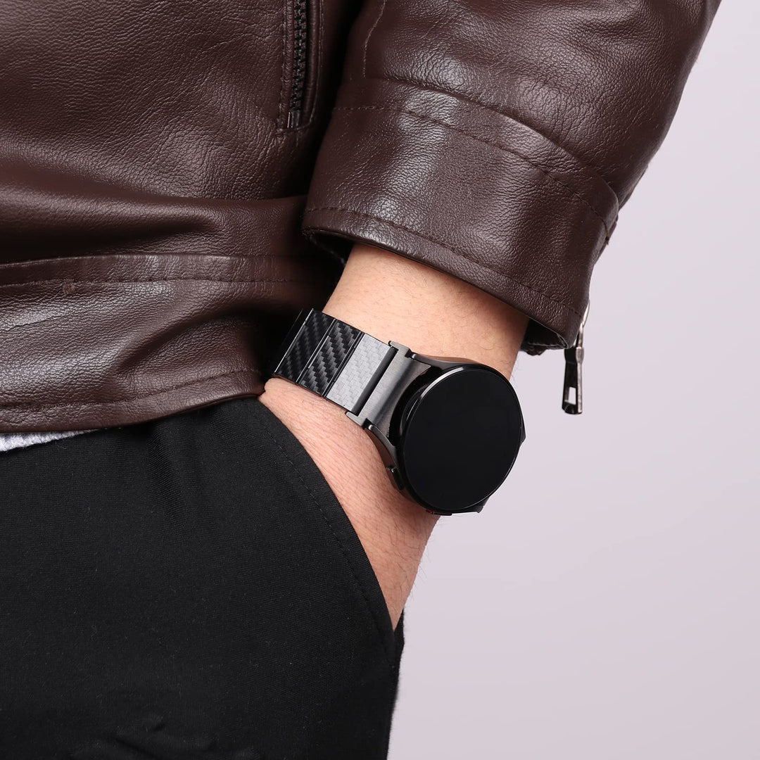 Compatible for Samsung Galaxy Watch 4 Band 40mm 44mm 47mm Bands Carbon Fiber Bands, Samsung Galaxy Watch 6 5 4 Classic Men's No Gap Strap Fashion Lightweight Band