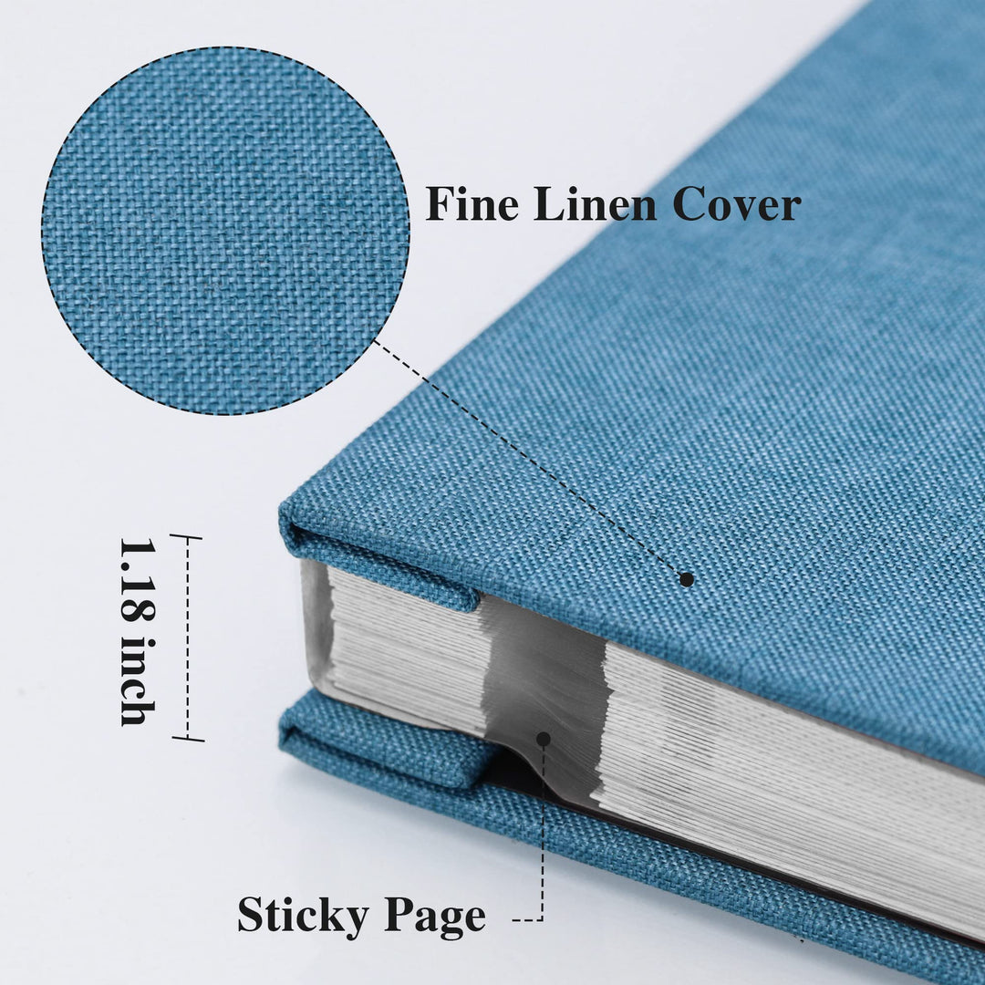 Large Photo Album Self Adhesive for 4x6 5x7 8x10 Pictures Scrapbook Album DIY Scrap Book 40 Sticky Pages with A Metallic Pen
