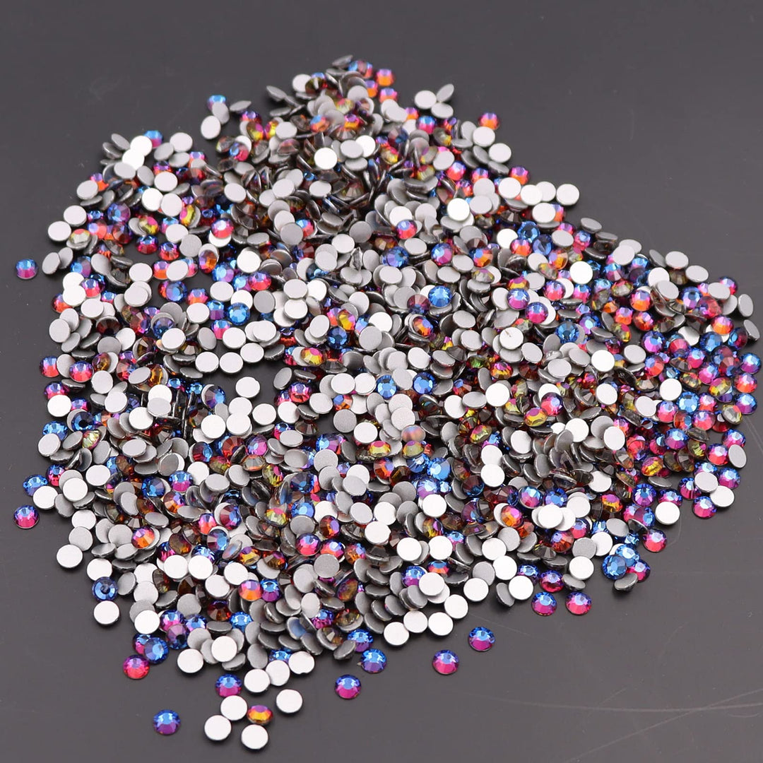 1440 Pieces SS10 Flatback Rhinestones, 1.5MM Flatback Crystal Rhinestones for Craft Nails Dance Costumes, Flat Back Nail Crystals, Non Hotfix Rhinestones (SS10 / 2.8MM, Blue Moonlight)