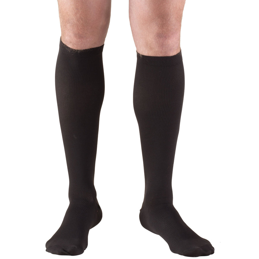 Black , Large : Truform Men's Knee High 30-40 mmHg Compression Dress Socks, Black, Large