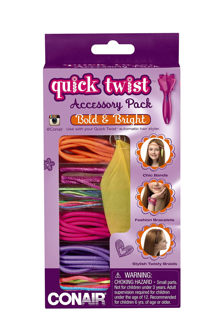 Quick Twist Hair Braider Accessory Kit, Sparkle And Shine