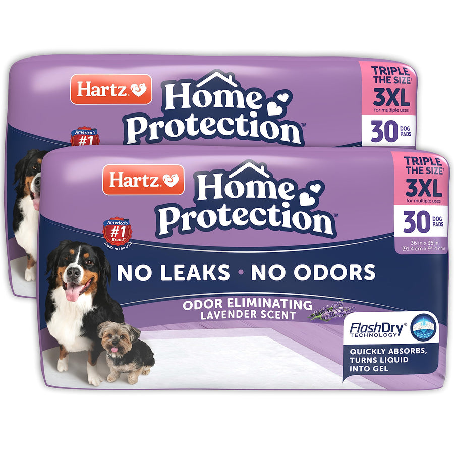 Home Protection Lavender Scented Dog Pads, 3XL 60 Count, Super Absorbent & Won't Leak, Odor Eliminating