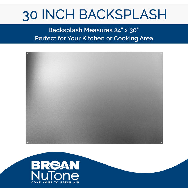 Broan SP3004 Backsplash Range Hood Wall Shield, 24 by 30-Inch, Stainless Steel