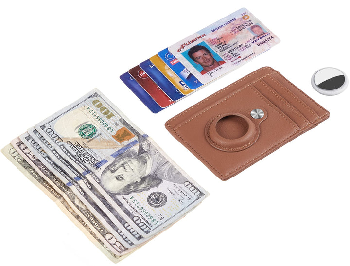 Slim Minimalist Front Pocket Air Tag Wallet, Mens Wallet with Airtag Holder