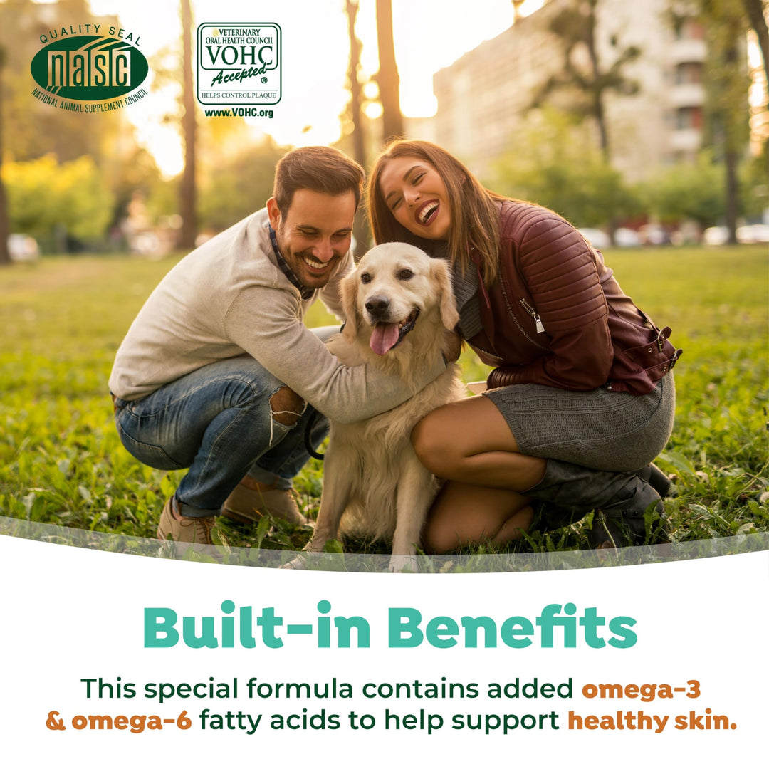 Fresh Breath with Omega 3 & 6 for Skin Health Water Additive for Dogs | Breath Freshener and Teeth Cleaning Solution | 33.8oz.