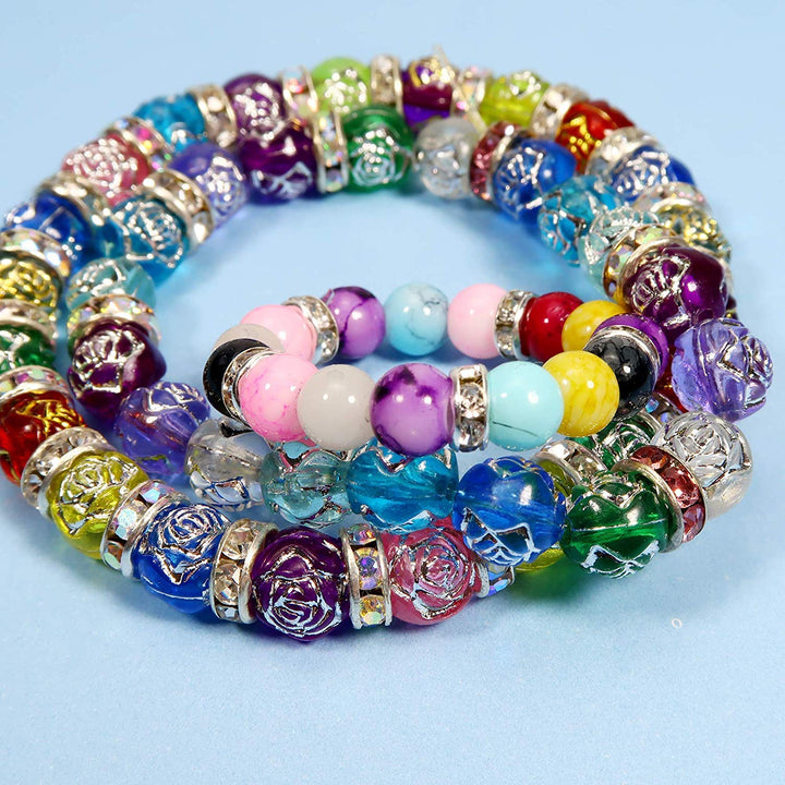 100Pcs Rondelle Spacer Beads 8mm Silver Plated Czech Crystal Rhinestone for Jewelry Making Loose Beads for Bracelets