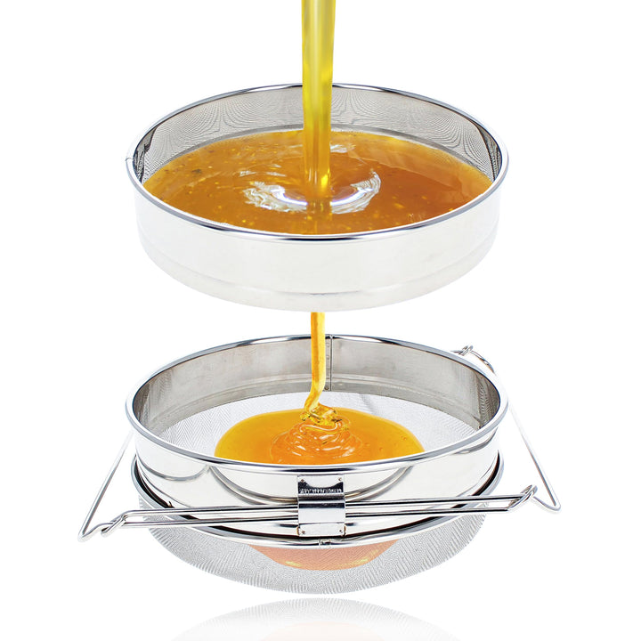 Honey Filter, 2 Piece - Honey Extractor Equipment, Honey Bucket Strainer Honey Extractor Stainless Steel Sieve