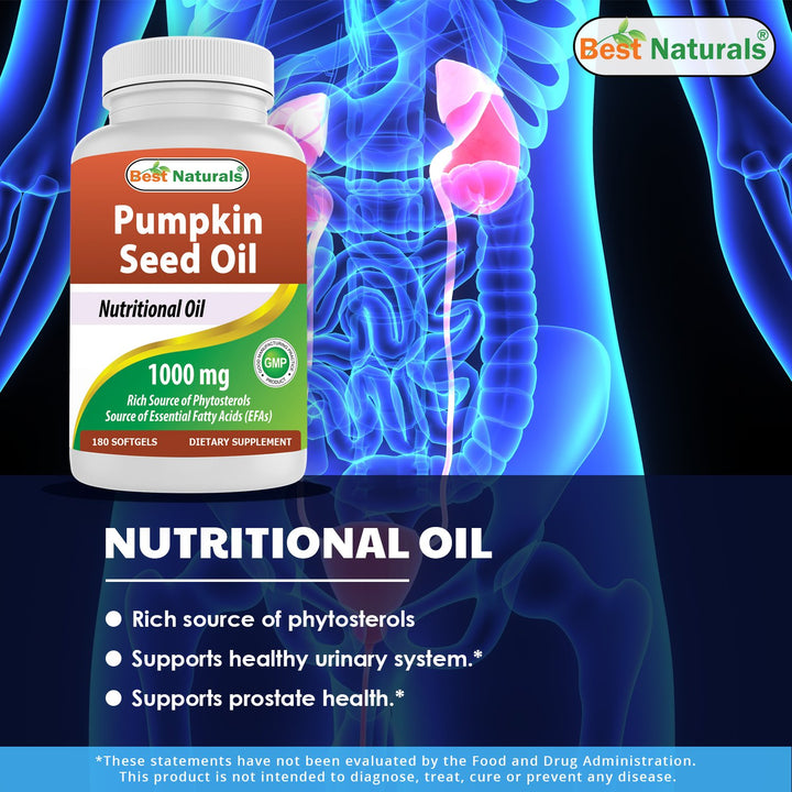 Pumpkin Seed Oil Bladder Control 1000 mg 180 Softgels