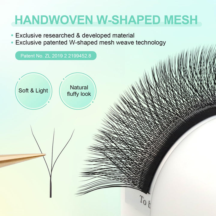 W Eyelash Extension 3D Volume Premade Fan 0.07mm C curl 11mm Faux Mink Matte Black Cluster Easy Fanning yy Eye Lashes