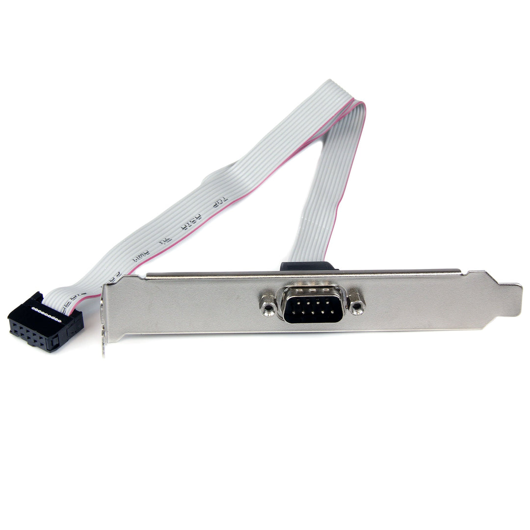 16in (40cm) 9 Pin Serial Male to 10 Pin Motherboard Header Slot Plate - motherboard Serial Port Adapter (PLATE9M16), Gray