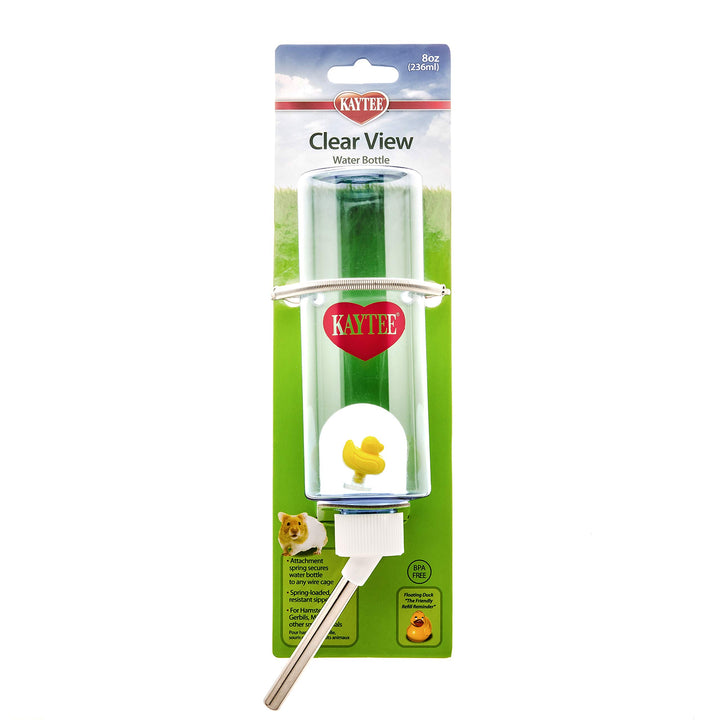 Clear View Water Bottle for Pet Gerbils, Hamsters & Mice, 8 oz
