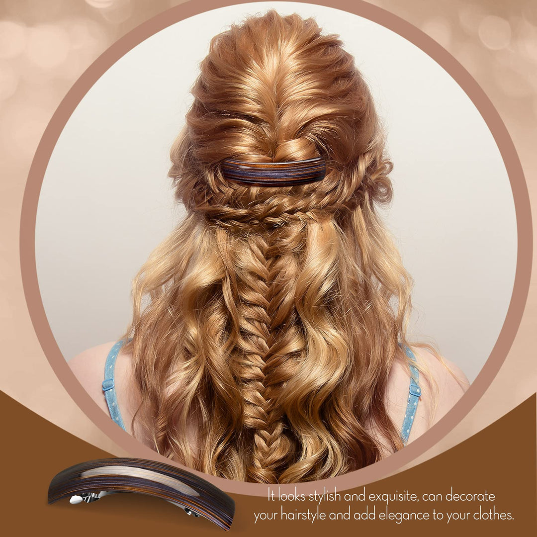 6 Pieces Hair Barrettes for Women Hair Clips Womens Hair Accessories Large French Hair Pin Retro Hair Clasp, 6 Colors (Retro Pattern)