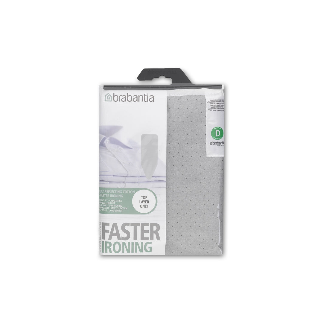 Ironing Board Cover 53 x 18 Inch (Size D, Extra Large) Silver Metallic
