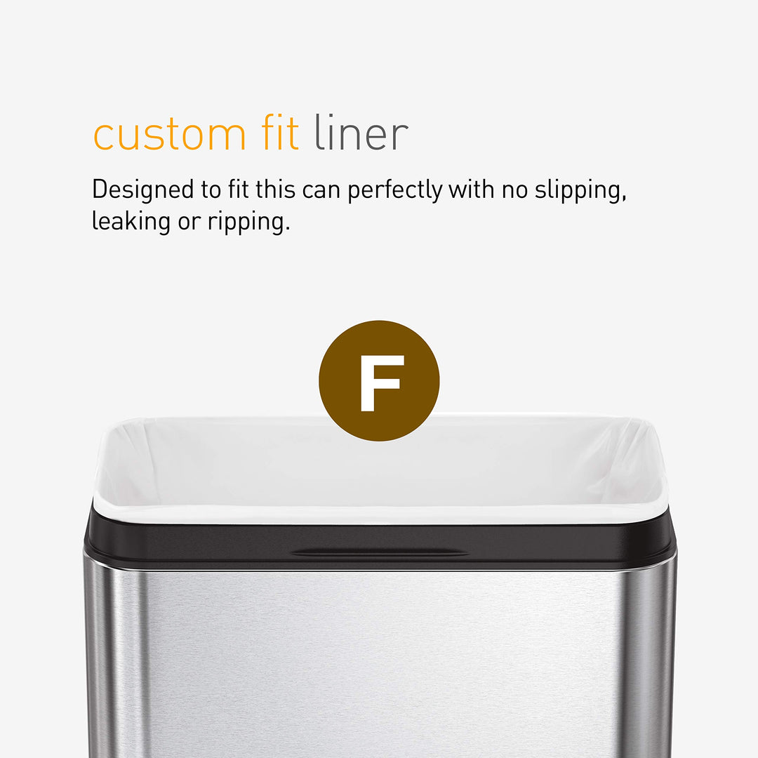 25 Liter / 6.6 Gallon Slim Open Top Small Trash Can, Commercial Grade Heavy Gauge Office Trash Can, Brushed Stainless Steel