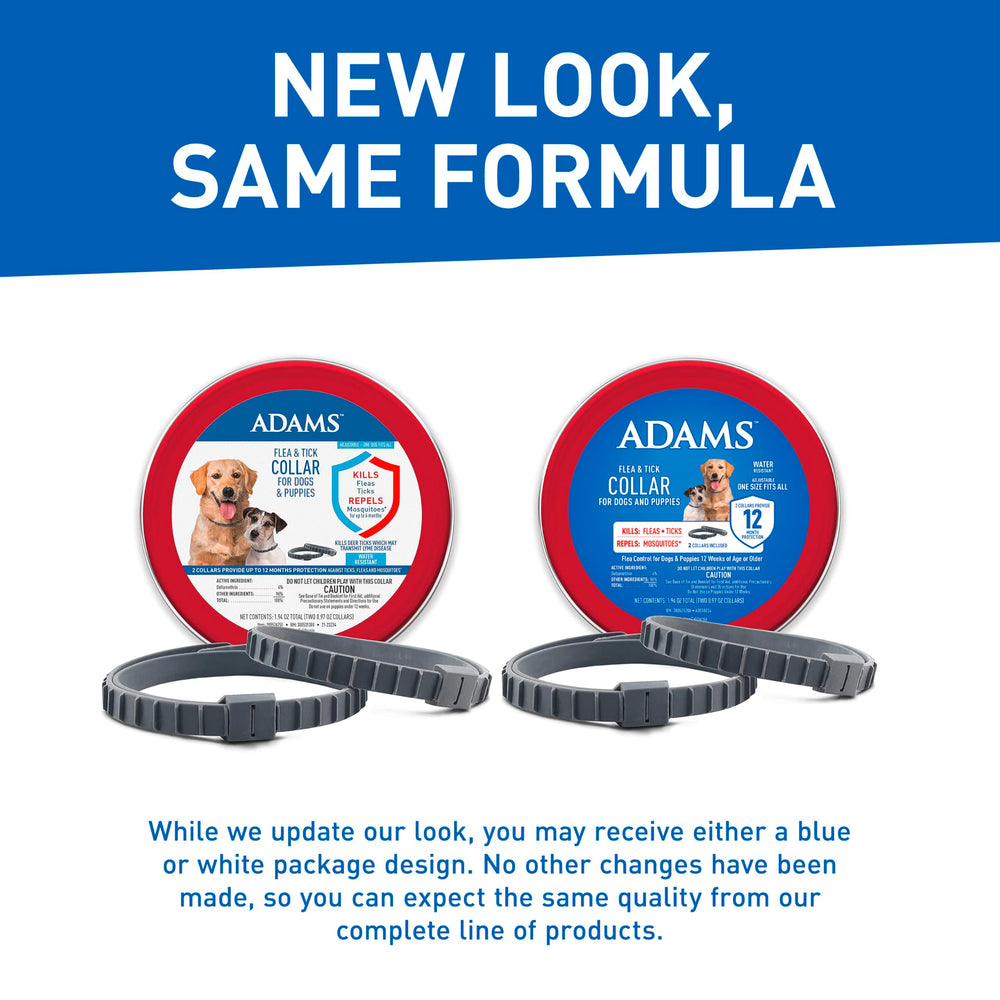 Flea & Tick Collar for Dogs & Puppies | 2 Pack | 12 Month Protection | Adjustable One Size | Kills Fleas, Ticks & Repels Mosquitoes | Excluding California