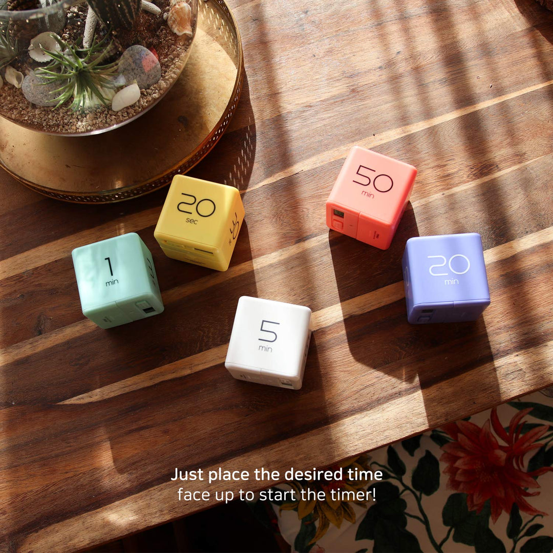 Cube Timer (Yellow), Time Management, Kitchen Timer Kids Timer Workout Timer, Timer for Studying, Cooking, 10, 20, 30, 60 sec Timer Setting