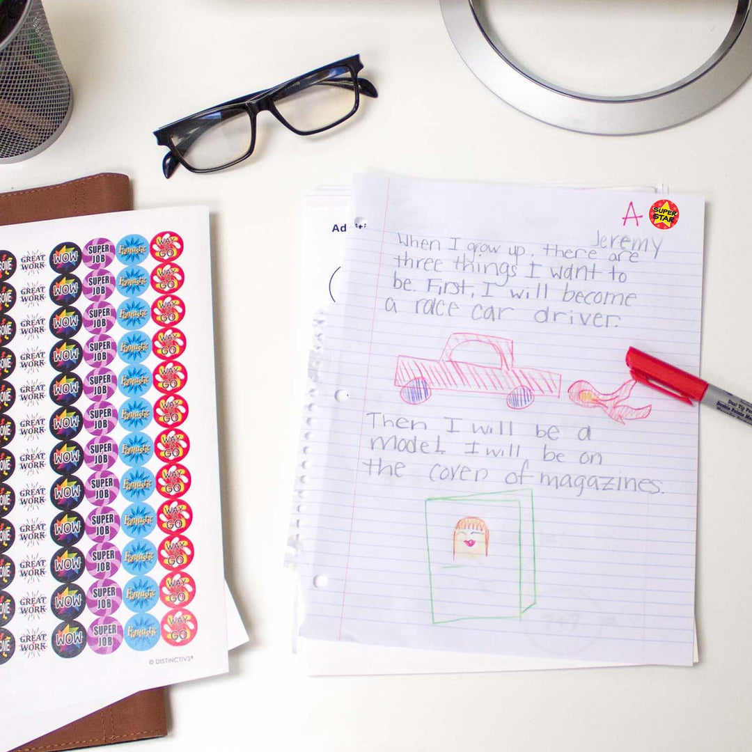 Teacher Reward Motivational Stickers for Children (Set of 1,080)