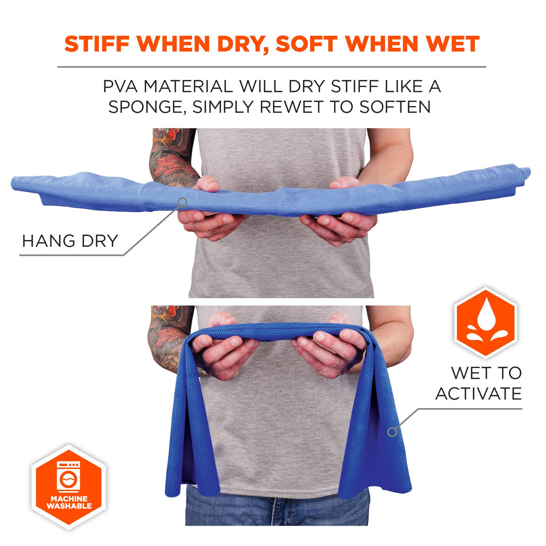 Chill-Its 6602 Evaporative Cooling Towel, Blue 13 inches x 29.5 inches