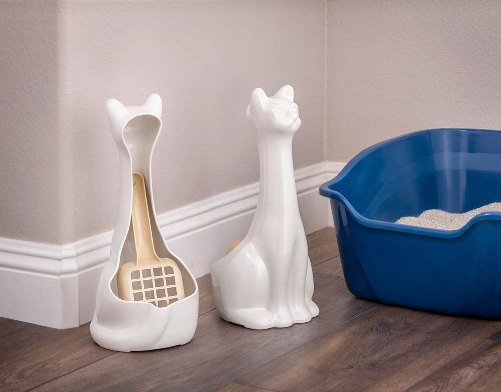 Scoopy Cat Litter Holder w/Scoop,White (IND003W)