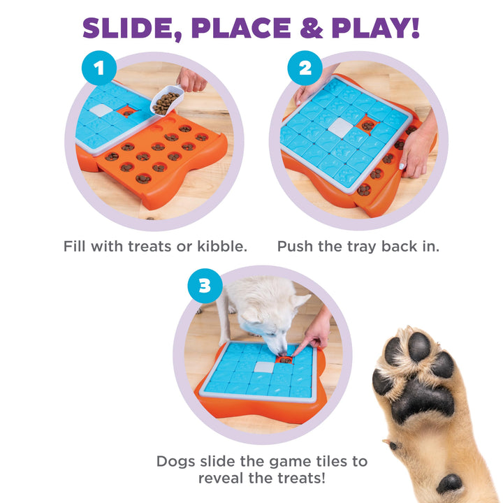 by Nina Ottosson Challenge Slider Treat Puzzle Enrichment Toy, Level 3 Advanced, Multicolored