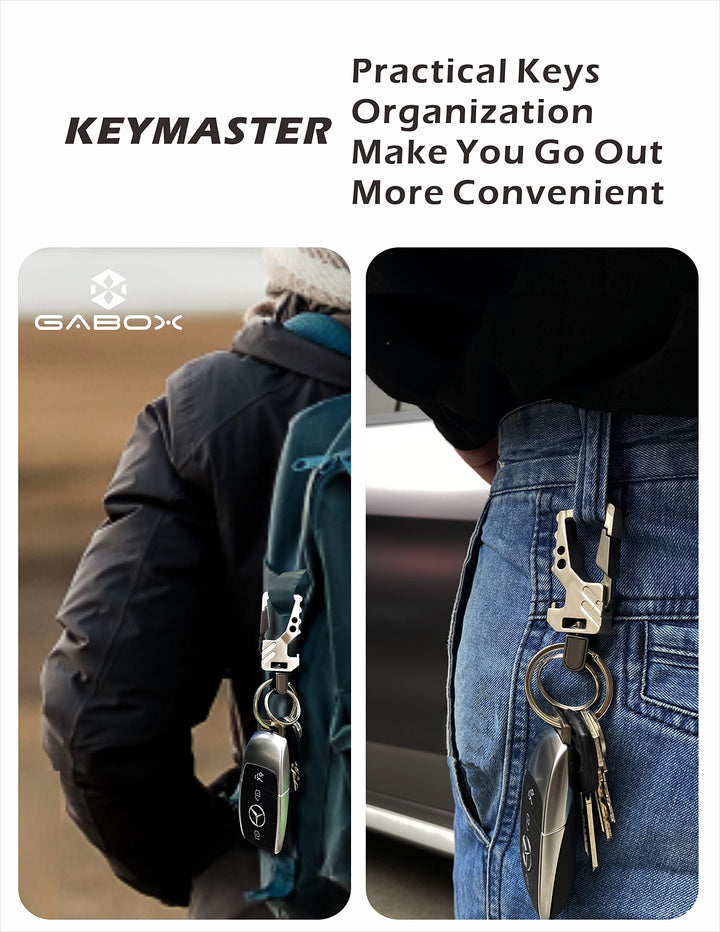 2Pcs KeyChains EDC Key Rings Key Chains Bottle Opener Auto Car Keys Tactical Carabiner Keychain with Clip