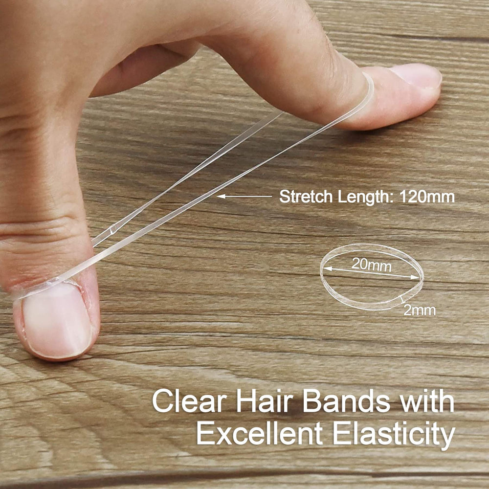 2500 Pieces Clear Hair Elastics Hair Bands Clear Rubber Bands with Free Box for Braiding and Ponytail