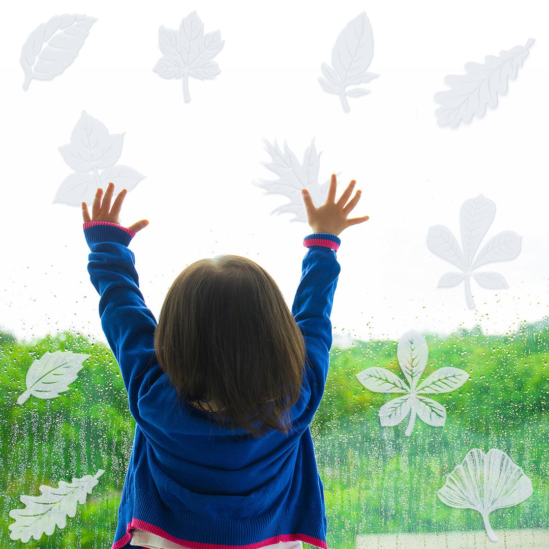 40 Pcs Leaf Window Decals for Bird Strikes Anti Collision Window Stickers Window Strike Prevention Stickers Decal Assorted Large Leaf Anti Collision Window Clings Prevent People Bird Strike on Glass