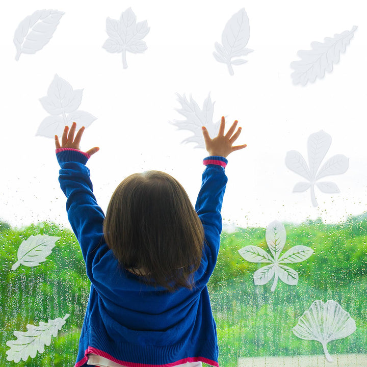 40 Pcs Leaf Window Decals for Bird Strikes Anti Collision Window Stickers Window Strike Prevention Stickers Decal Assorted Large Leaf Anti Collision Window Clings Prevent People Bird Strike on Glass