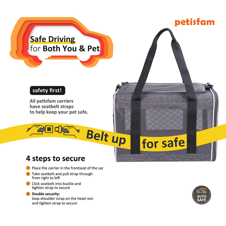 Large Soft Cat Carrier Bag for Cats Under 25 lbs. Easy to Load and Store. Safe and Comfortable