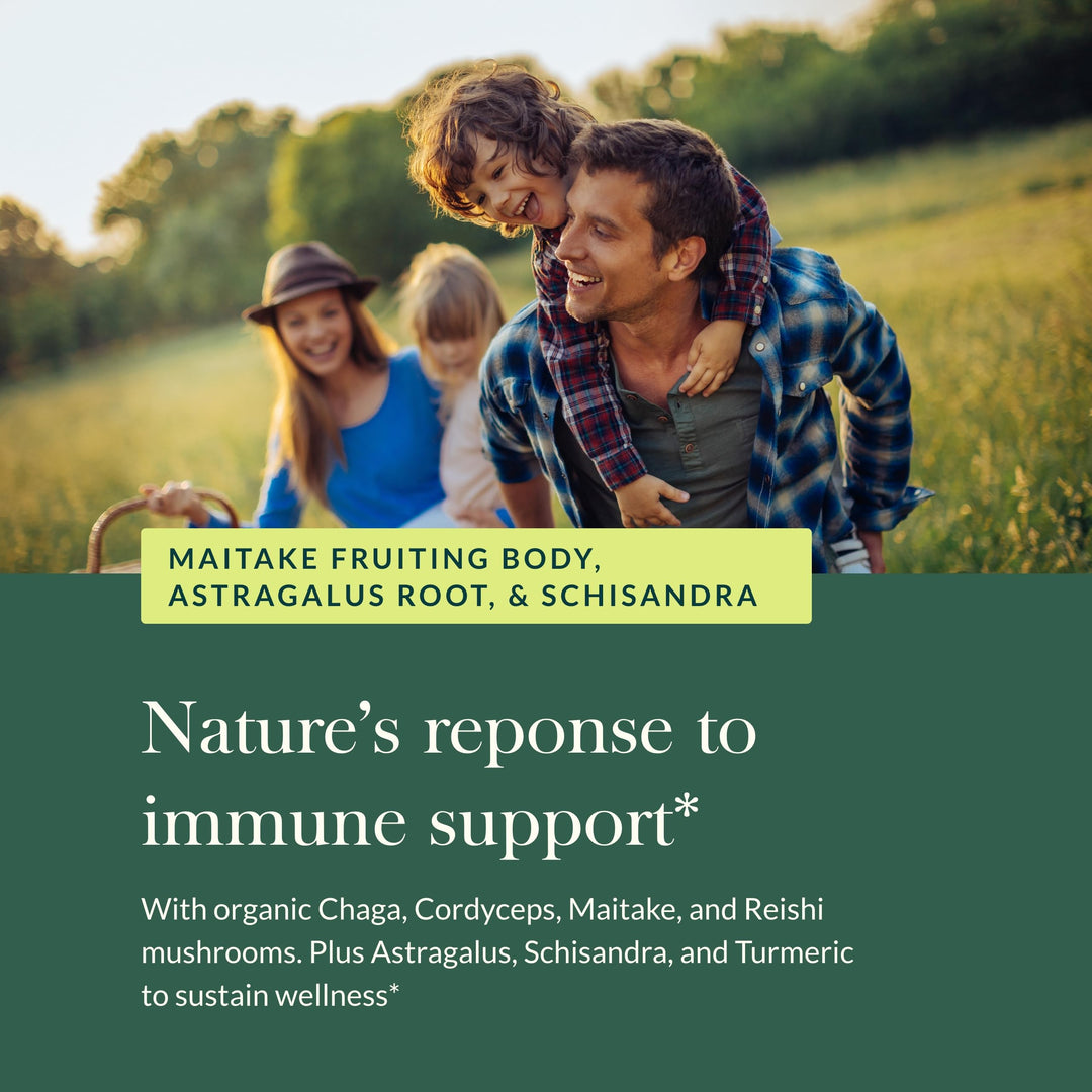 Everyday Immune Mushrooms&Herbs-Immune Support Supplement to Help Aid Overall Wellness* -with Turmeric Curcumin, Astragalus, Cordyceps, and Chaga Mushrooms-60 Vegan Capsules(30-Day Supply)