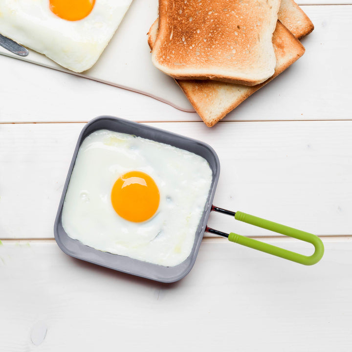 Mini Healthy Ceramic Nonstick, 5 Square Egg Pan, PFAS-Free, Dishwasher Safe, Stay Cool Handle, Black