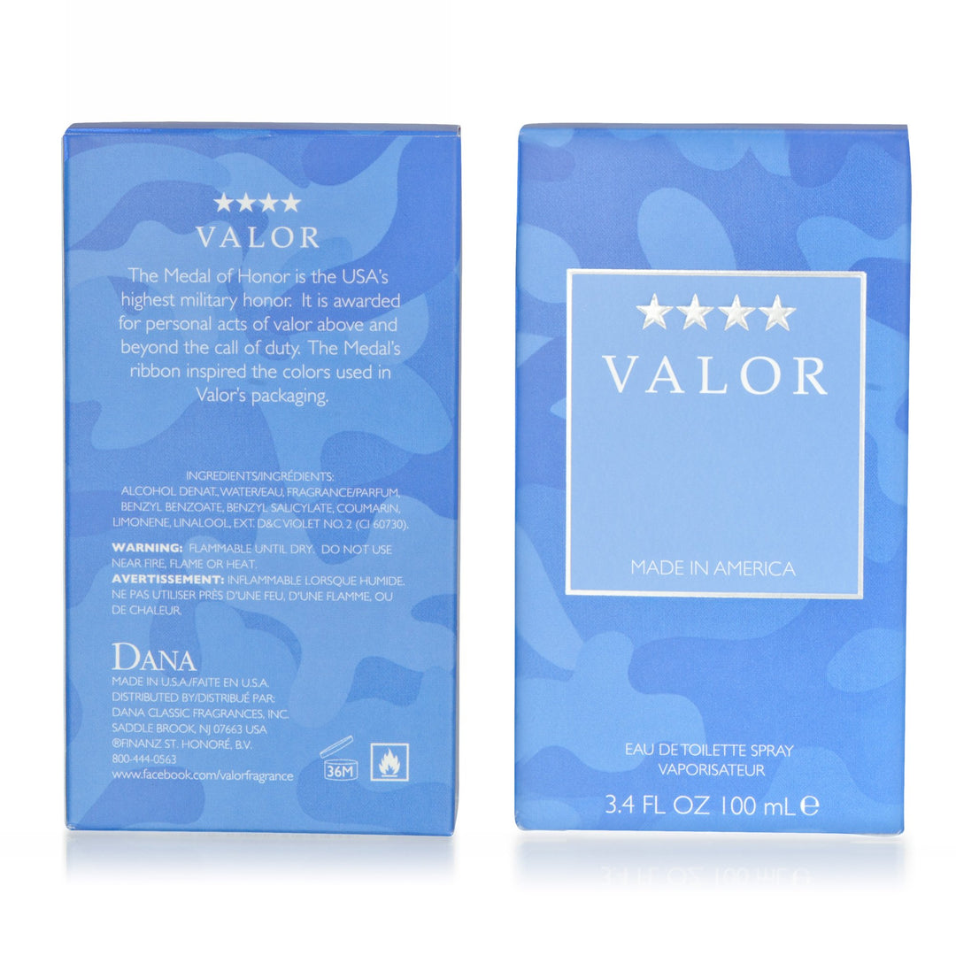 Valor Eau De Toilette Spray 3.4 oz