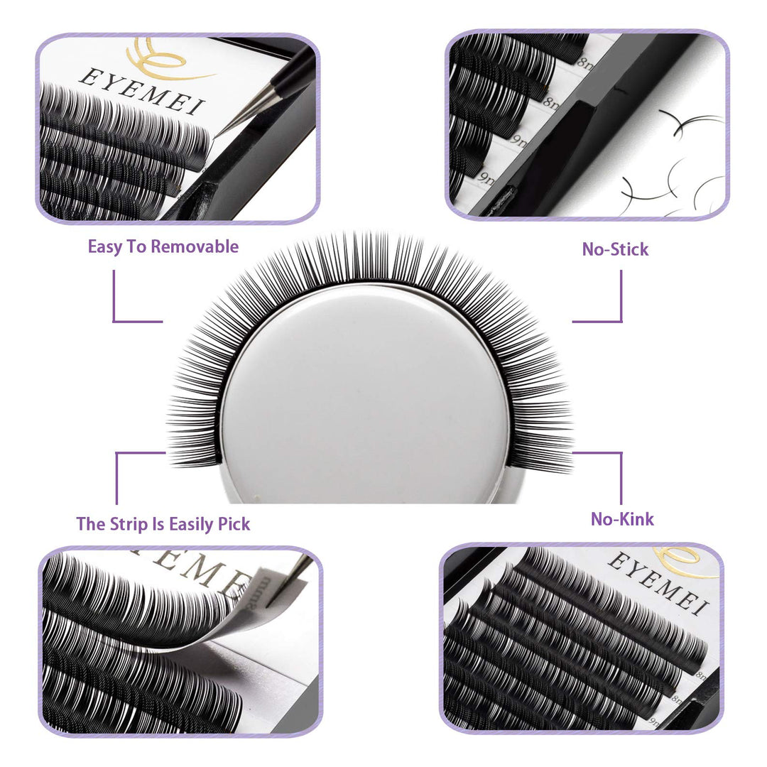 Eyelash Extensions 0.15mm C Curl 10mm Natural Individual Eyelashes Extension Light Faux Mink Lashes Supplies Single Length Professional Salon Use (C-0.15-10mm)